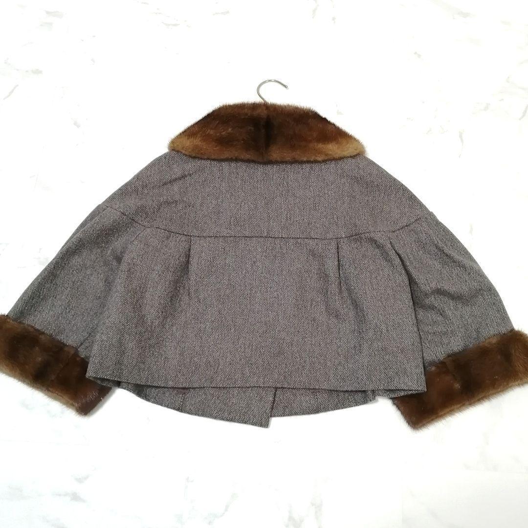 極美品✨ フォクシー　ショート丈 ジャケット　カシミヤ　ミンクファー　フレア