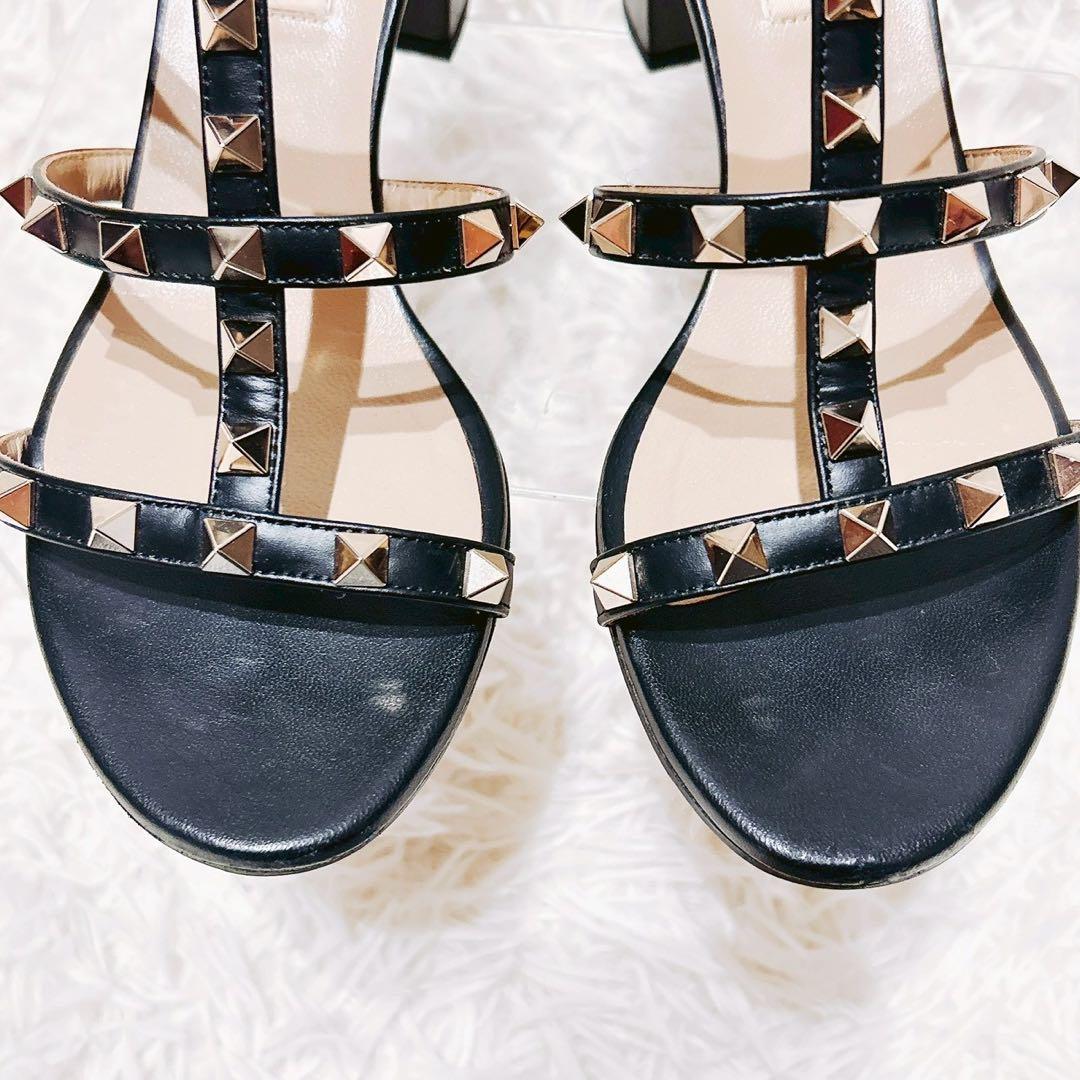 現行　ヴァレンティノ　ロックスタッズ　サンダル　黒　36.5 定価134,200