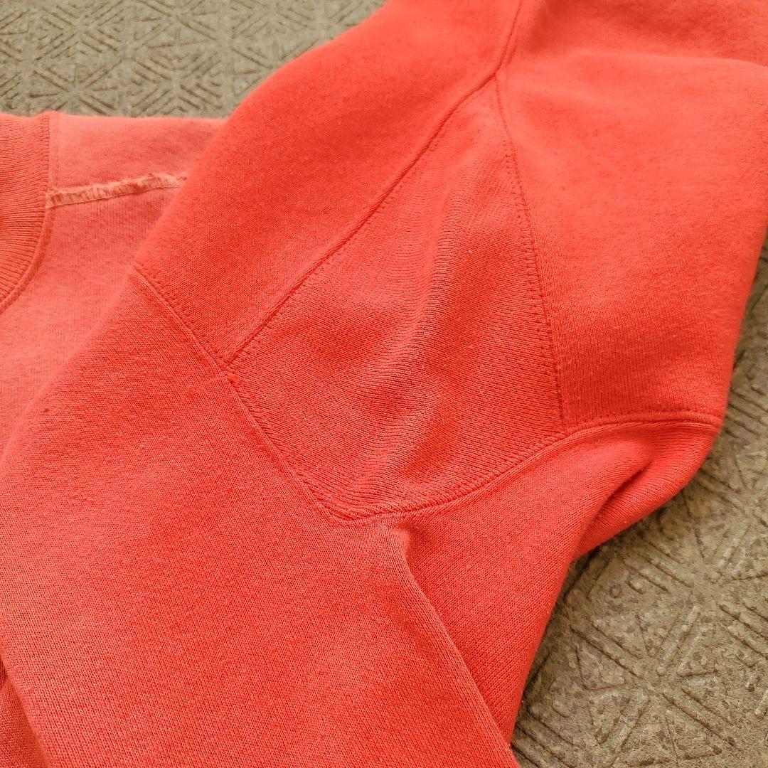 鬼フェード サーモンピンク USA製 Russell 前V スウェット 短丈 L