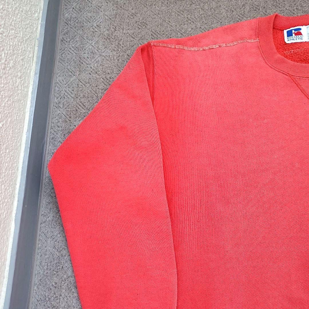 鬼フェード サーモンピンク USA製 Russell 前V スウェット 短丈 L