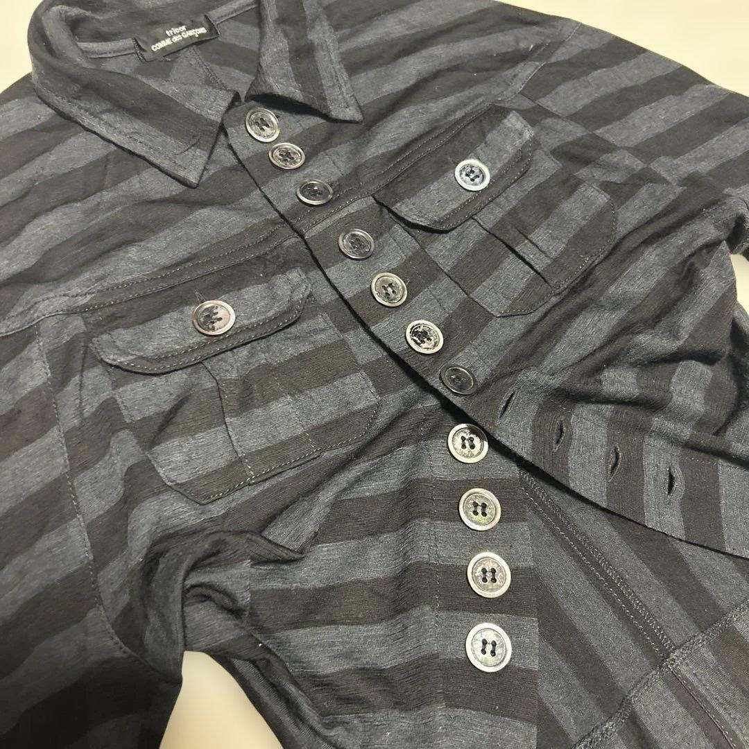 COMME des GARÇONS クロップドジャケット ブラックストライプ短丈