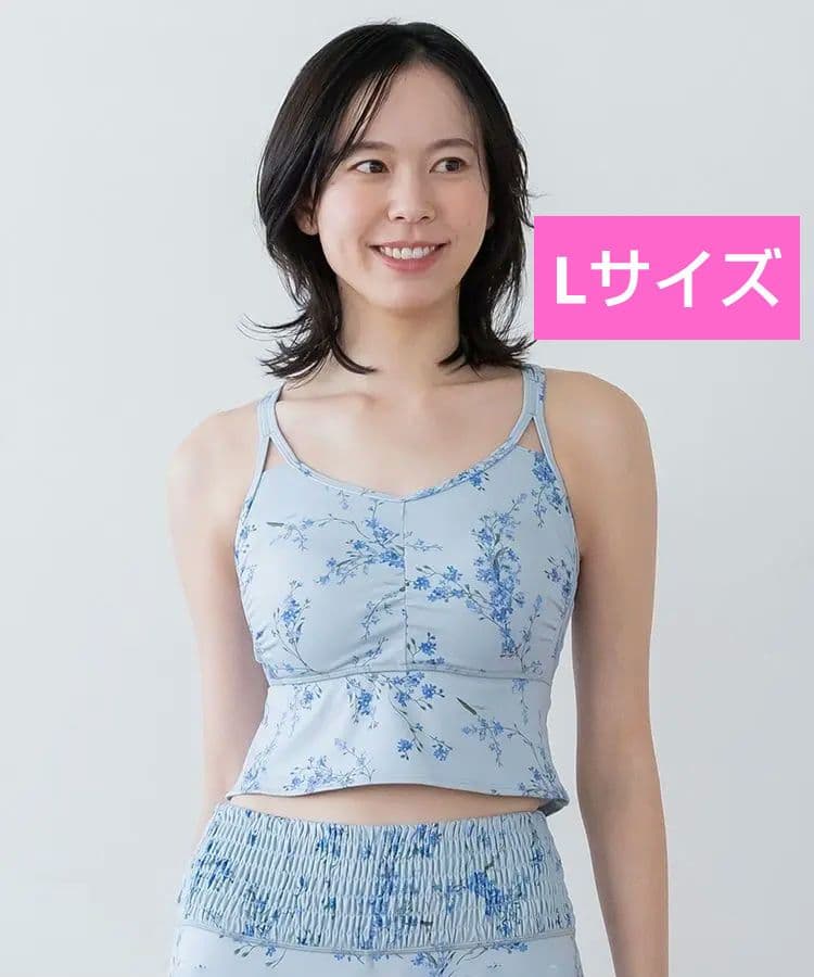 【SUKALA】スプリングフラワーフレアブラトップ 忘れな草 L