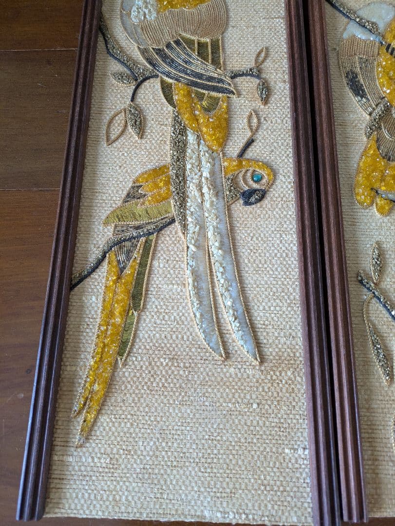 ヴィンテージグラベルアート壁掛け２個セット