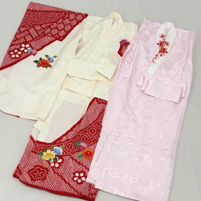 ゆりのはな　七五三　女の子　３歳　祝着　総絞り　総刺繍　金駒刺繍　正絹　I101