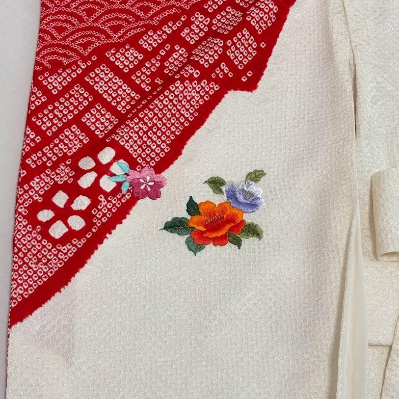 ゆりのはな　七五三　女の子　３歳　祝着　総絞り　総刺繍　金駒刺繍　正絹　I101