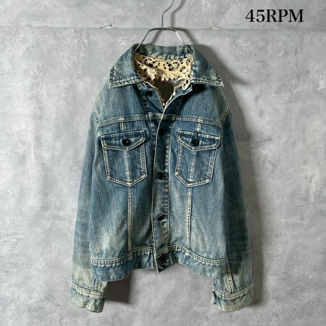 45rpm レース装飾 デニム ジャケット Gジャン N1304