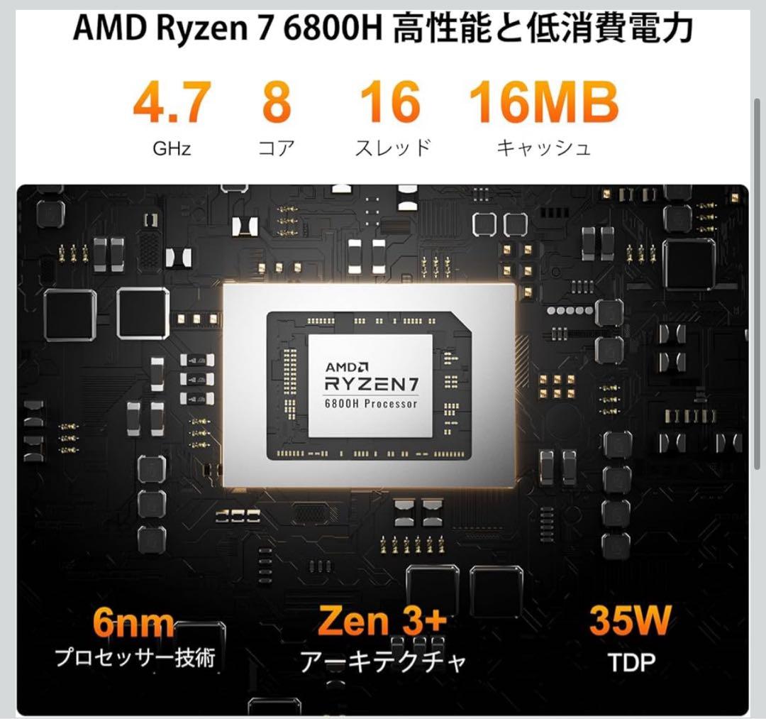 510498 GEEKOM A6ミニpc、AMD Ryzen 7 6800H搭載