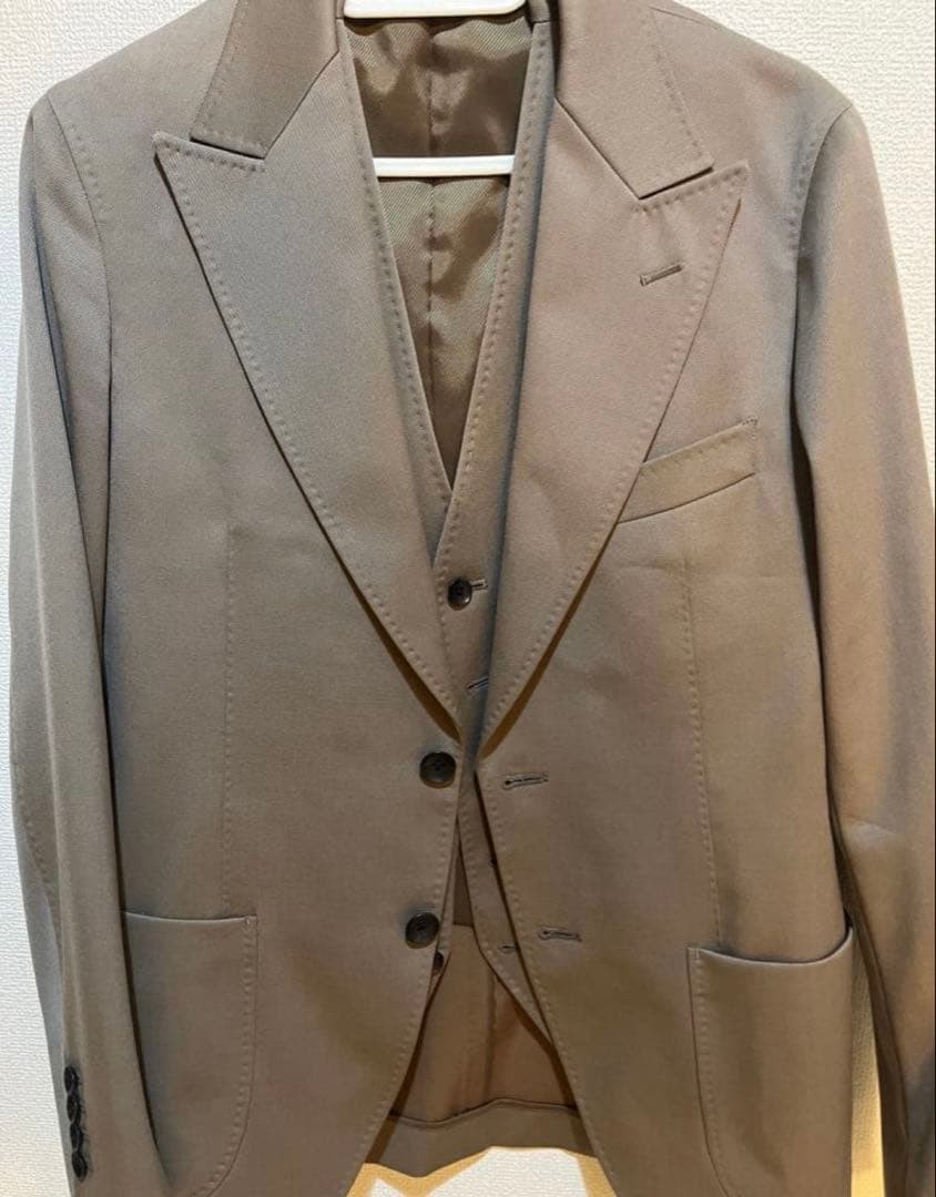 メンズ セットアップ 3p ベージュ スーツセレクト