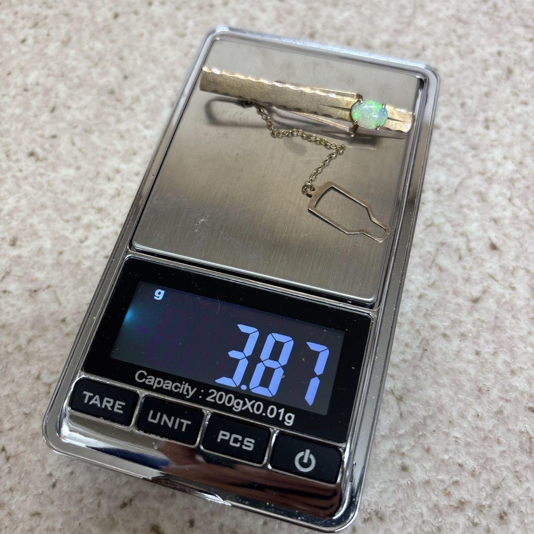 わ*ん様 本物 K10 刻印 約3.87g タイピン 当時物 石付 アクセサリー