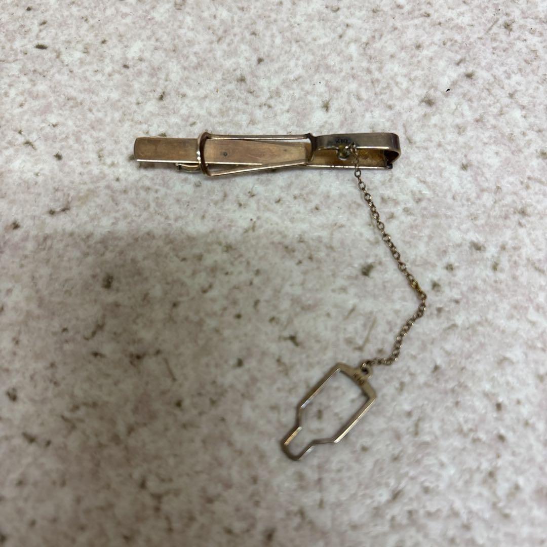 わ*ん様 本物 K10 刻印 約3.87g タイピン 当時物 石付 アクセサリー