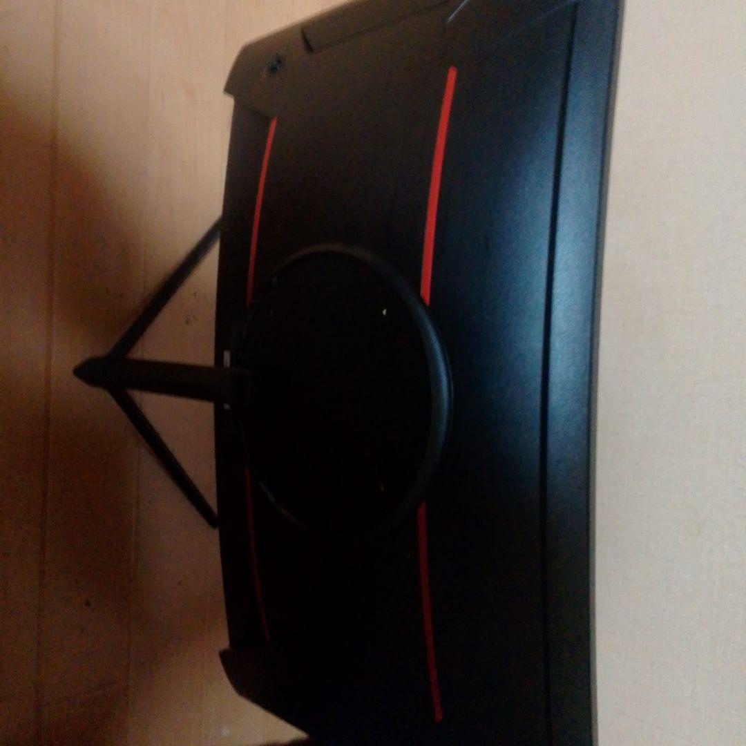 ゲーミング湾曲モニター 黒 赤いライン付き