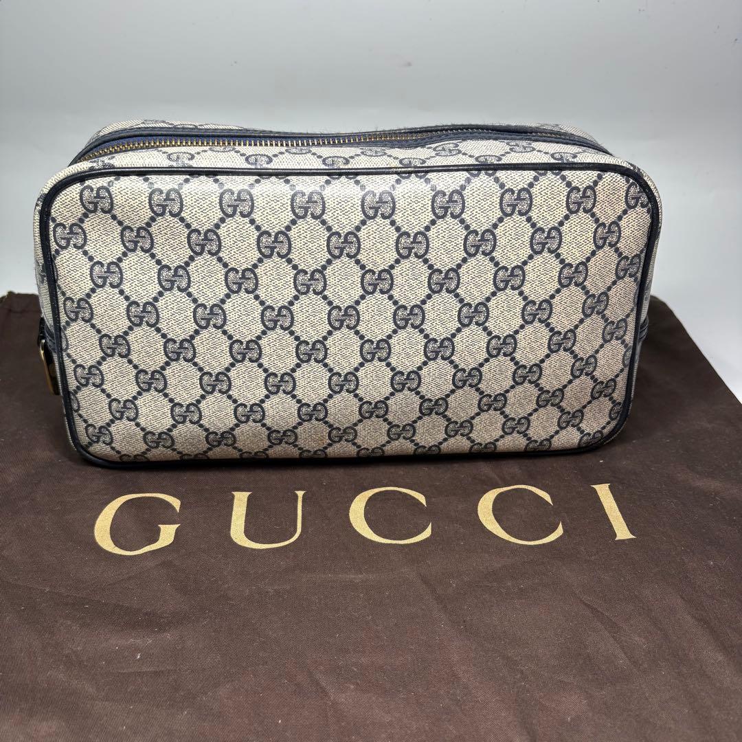 美品　GUCCGI オールドグッチ　PVC GG柄 ポーチ　クラッチバッグ