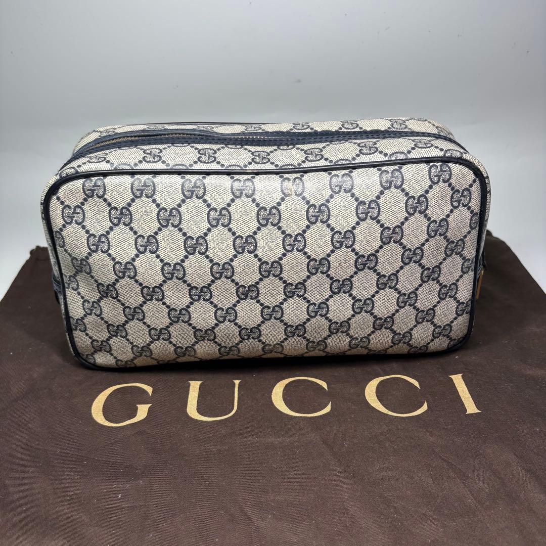 美品　GUCCGI オールドグッチ　PVC GG柄 ポーチ　クラッチバッグ