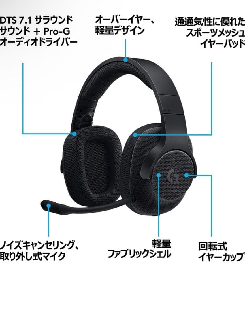 Logicool G ロジクール G ゲーミングヘッドセット G433BK
