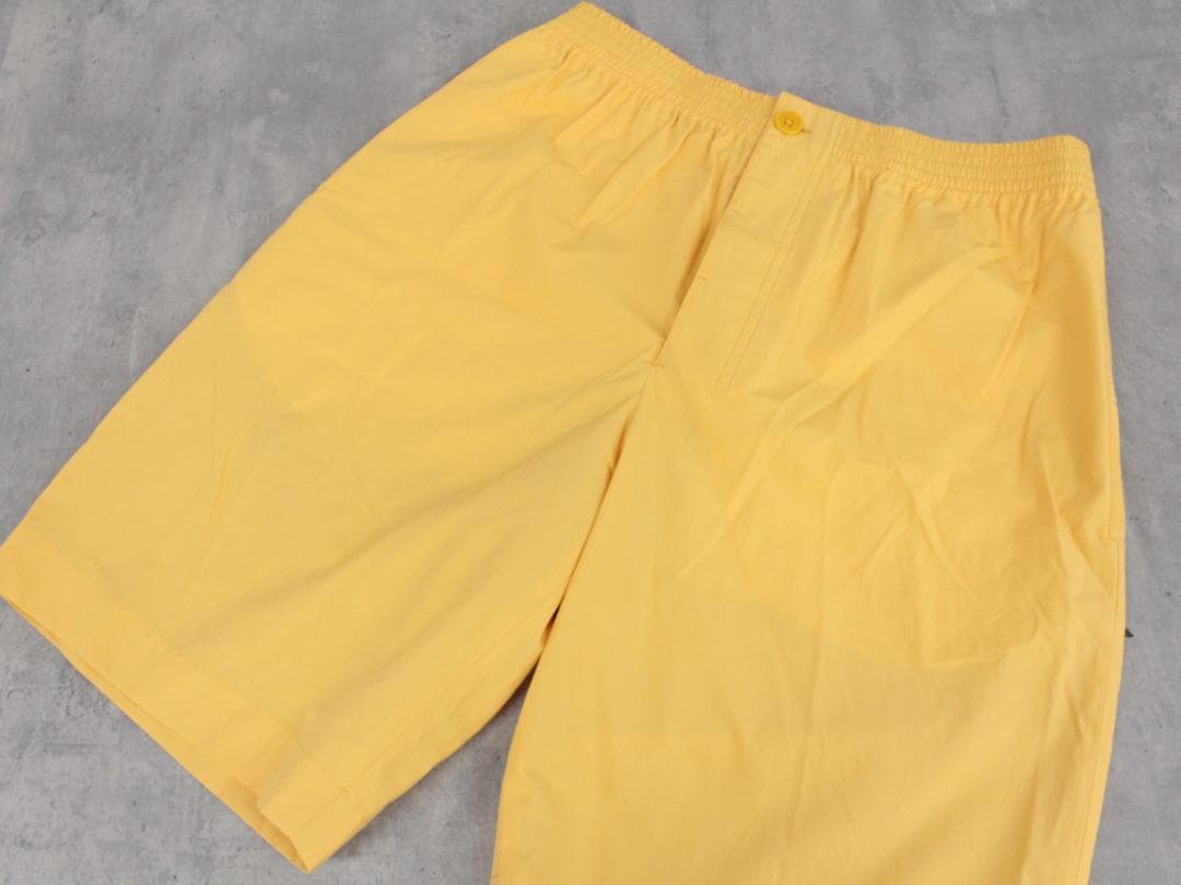 ▲HERMESエルメス ショートパンツ ボタンホック コットン イエロー