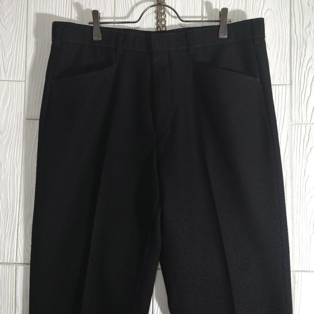 人気 リーバイス アクションスラックス W36 ブラック センタープレス 古着