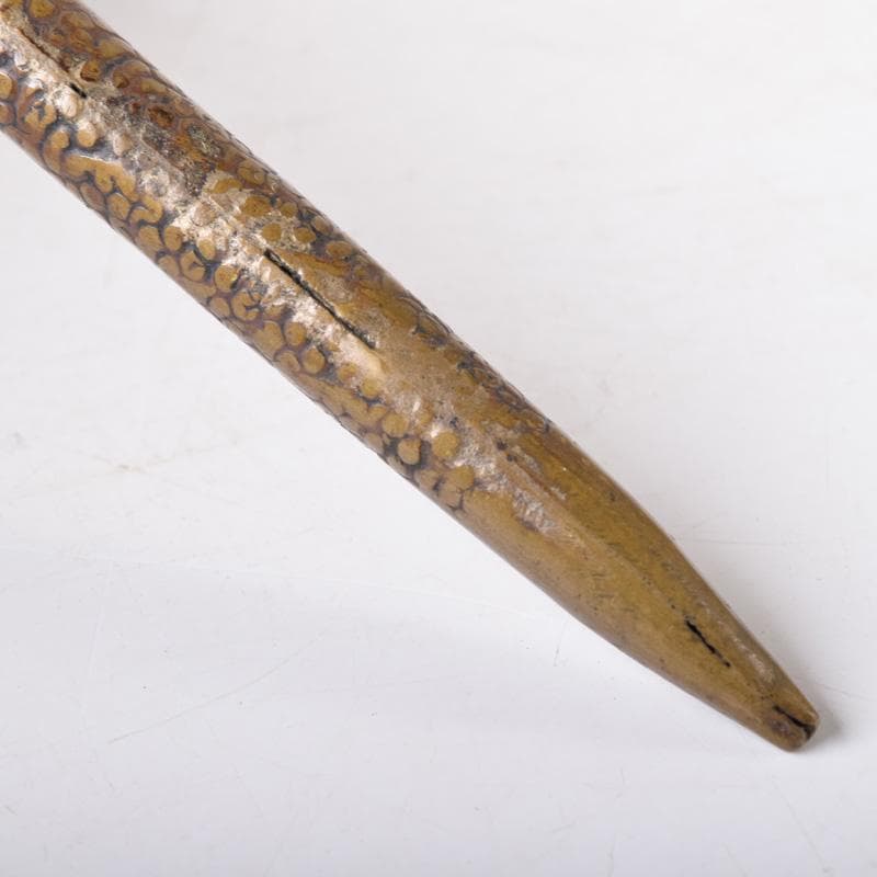 みみみ　時代提げ物　書道具　黄銅鎚目　矢立　筆　筆入　墨壺　C　7518