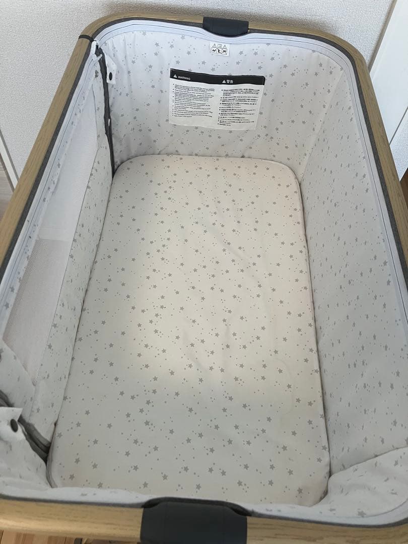 bob★HZDMJ 折りたたみ式 ベビーベッド グレー