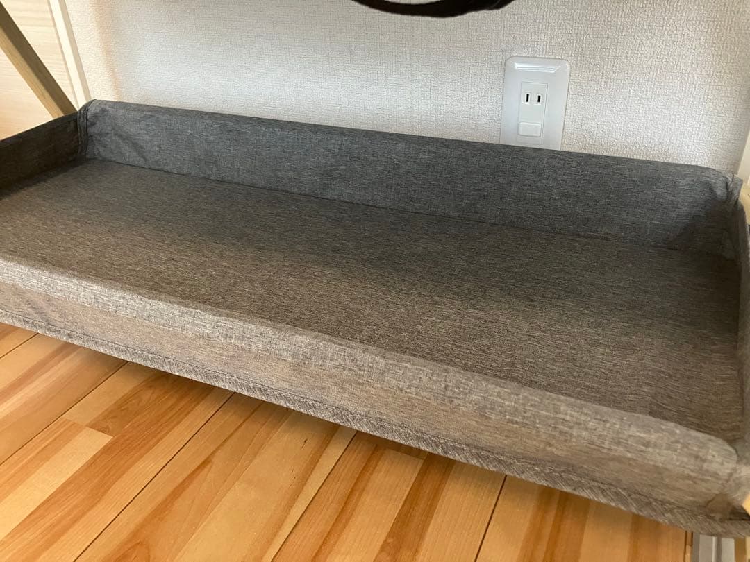 bob★HZDMJ 折りたたみ式 ベビーベッド グレー