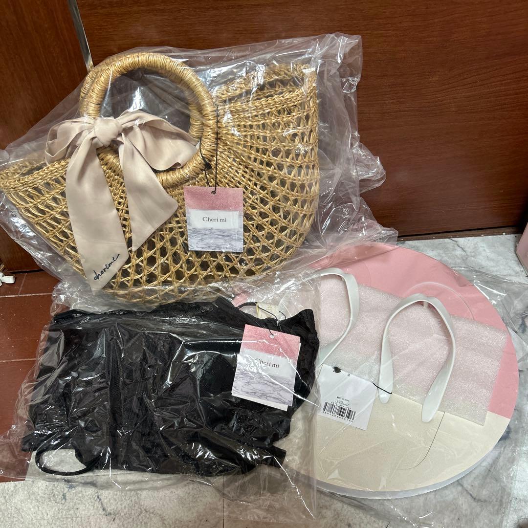 大幅お値下げ♥Cherimi ドットチュールコンビビキニ M ノベルティSET