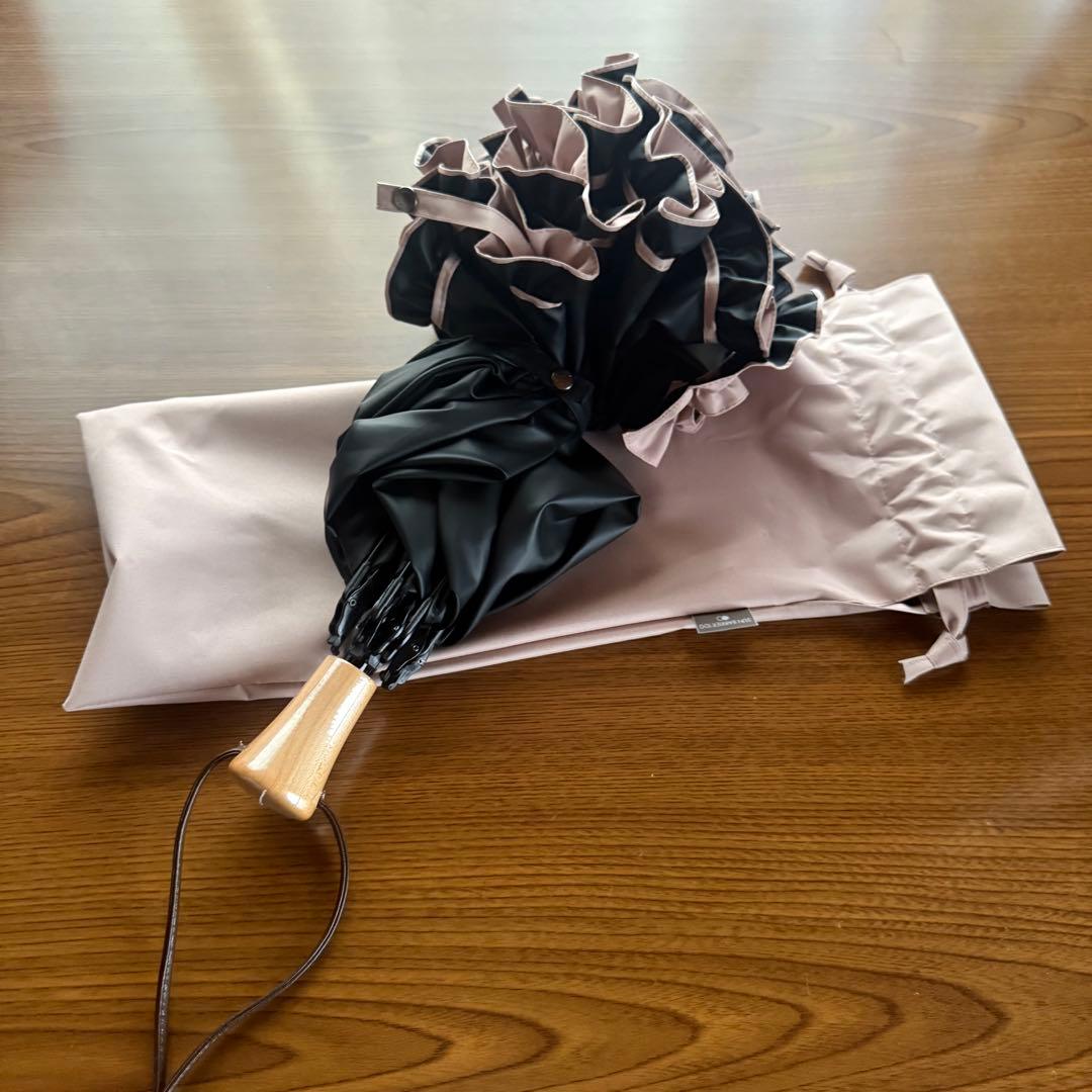 SUN BARRIER 100 フリル付き日傘 ピンク