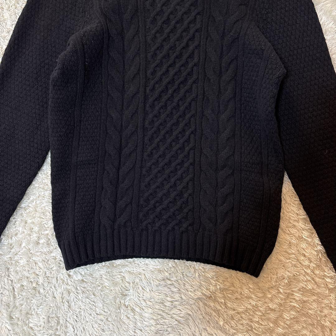 美品＊ドルモア タートルネックニット ケーブル 48 ブラック　イタリア製　黒