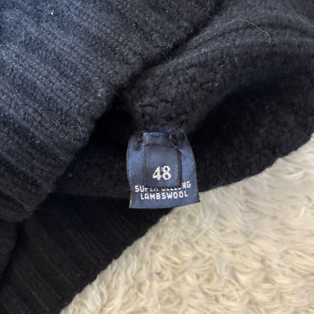 美品＊ドルモア タートルネックニット ケーブル 48 ブラック　イタリア製　黒