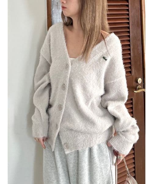 SNIDELスナイデル×LACOSTEラコステコラボ限定ラメニットカーディガン