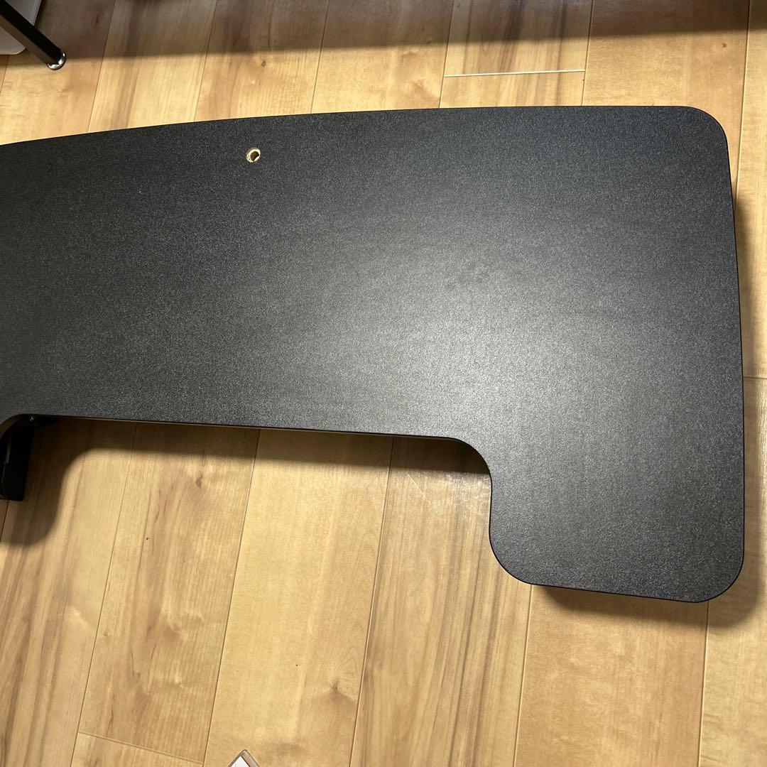 スタンディングデスク　黒 L字型 モニター台 木製穴あり