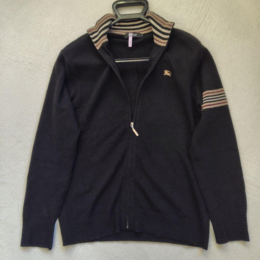 極美品　バーバリーブラックレーベル　ドライバーズ　刺繍　ホースロゴ　カシミヤ