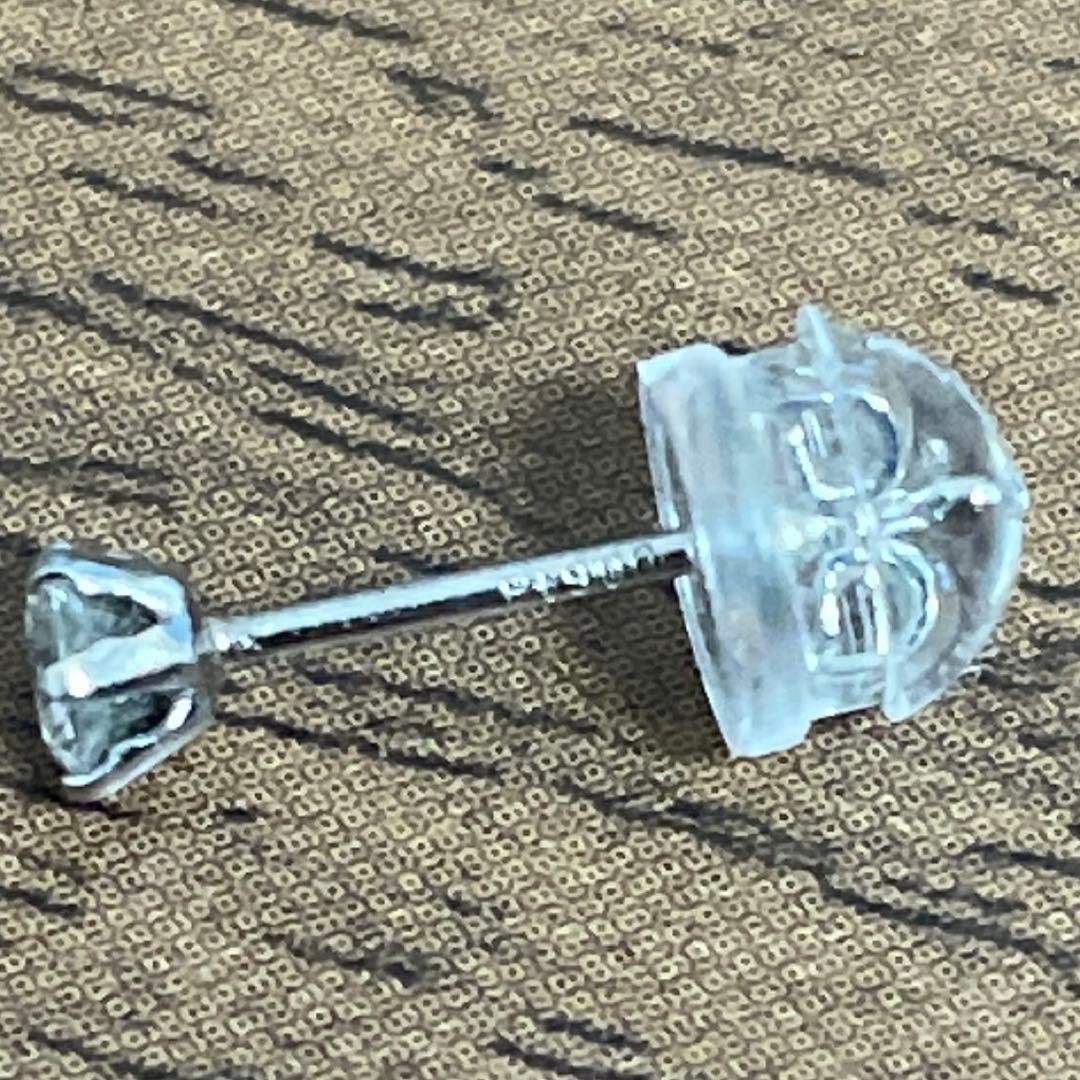 PT900 天然ダイヤモンド 一粒 0.1カラット 片耳ピアス