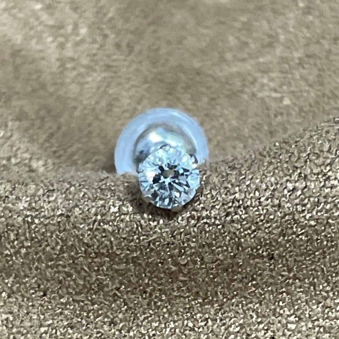 PT900 天然ダイヤモンド 一粒 0.1カラット 片耳ピアス