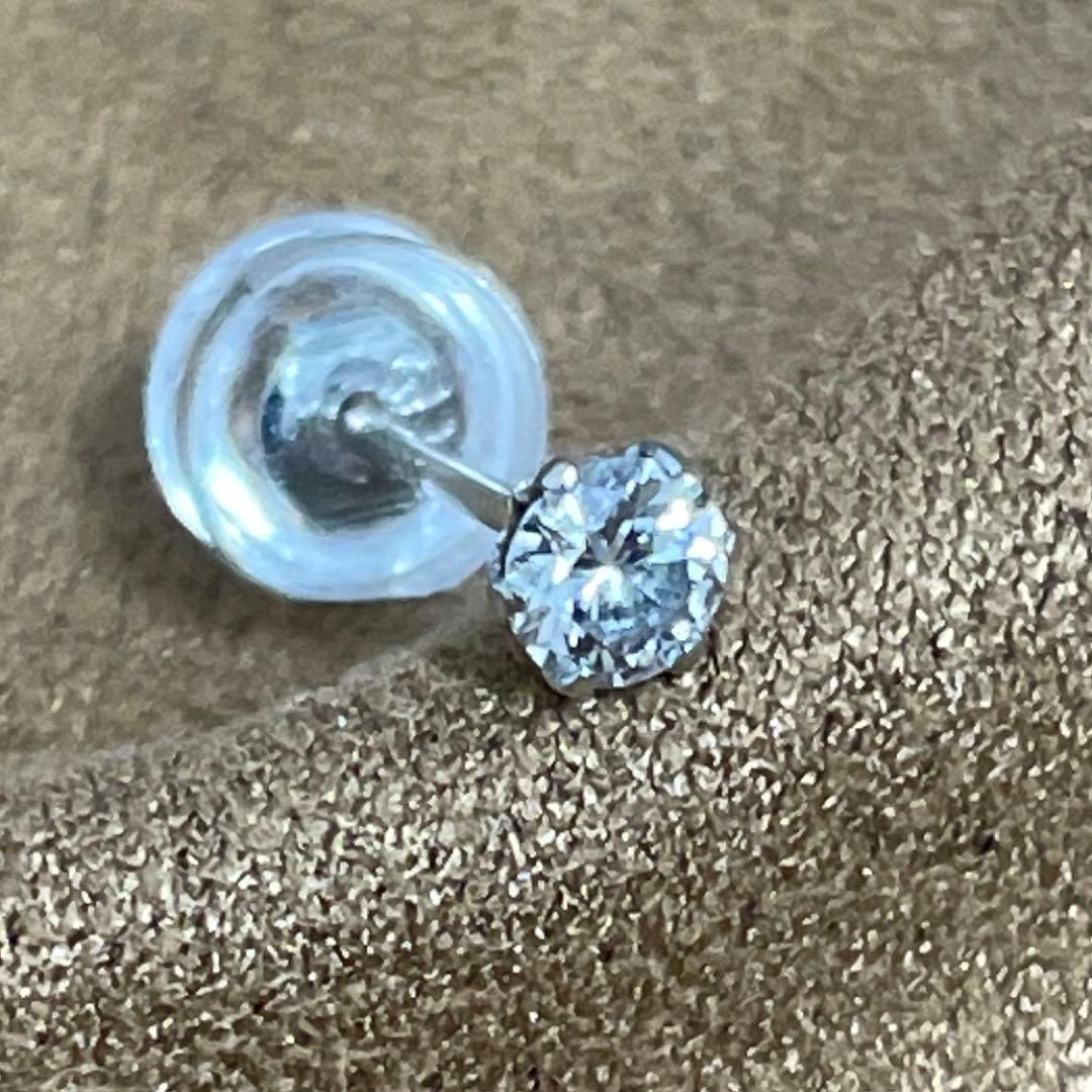 PT900 天然ダイヤモンド 一粒 0.1カラット 片耳ピアス