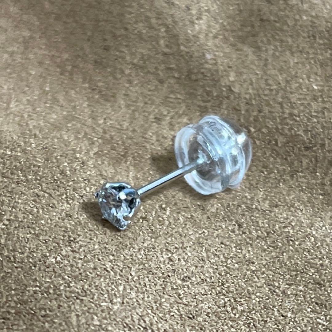 PT900 天然ダイヤモンド 一粒 0.1カラット 片耳ピアス