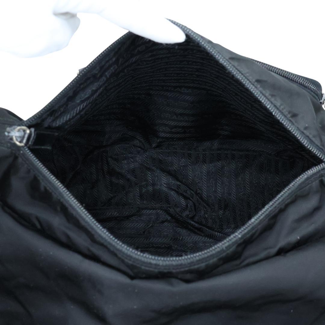美品 PRADA プラダ ショルダーバッグ 3角プレート 白タグ ブラック