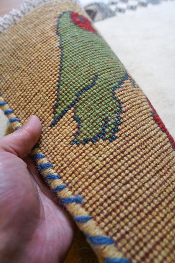 40×40cm ペルシャ絨毯 手織りギャッベ アマレ族 ギャベ