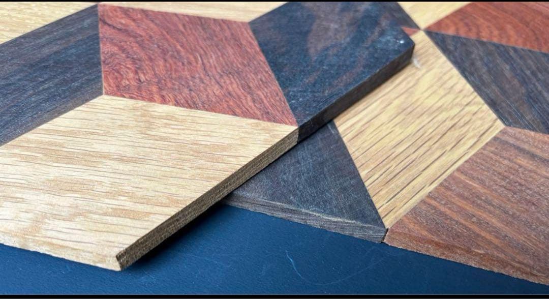 六角形無垢材モザイクフローリング12枚