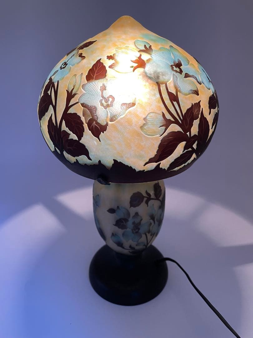 ガレ風ランプ （青）　青　ハイビスカス　②