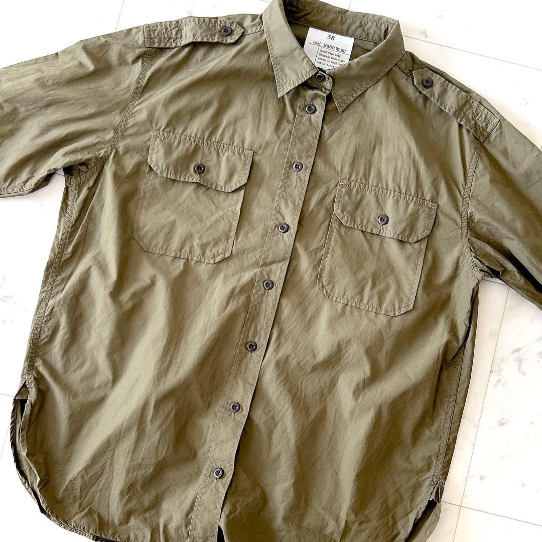 美品 ドゥーズィエムクラス オーバーサイズ ミリタリー シャツ カーキ長袖