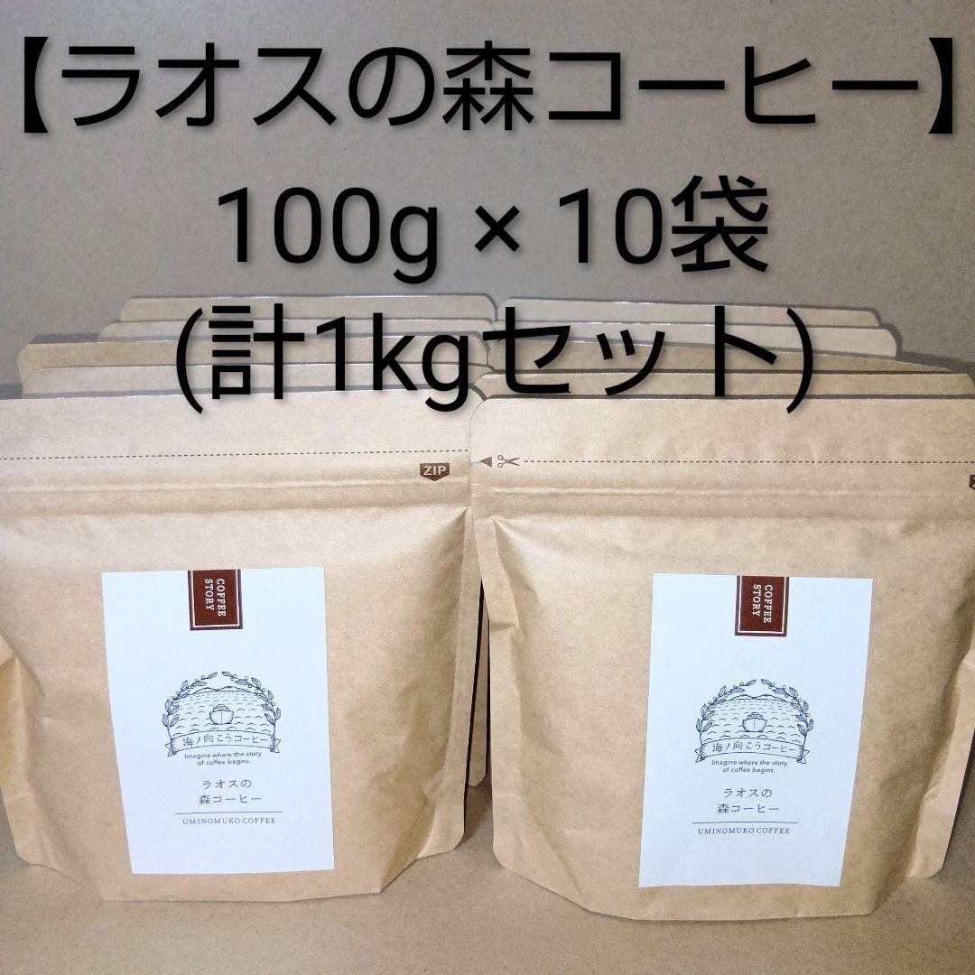 【未開封品】海ノ向こうコーヒー [ ラオスの森コーヒー ] 100g×10セット