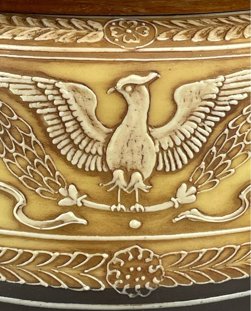 【希少】オールドノリタケ ヒュミドール 葉巻入れ 鷹 鷲 イーグル紋 盛上げ