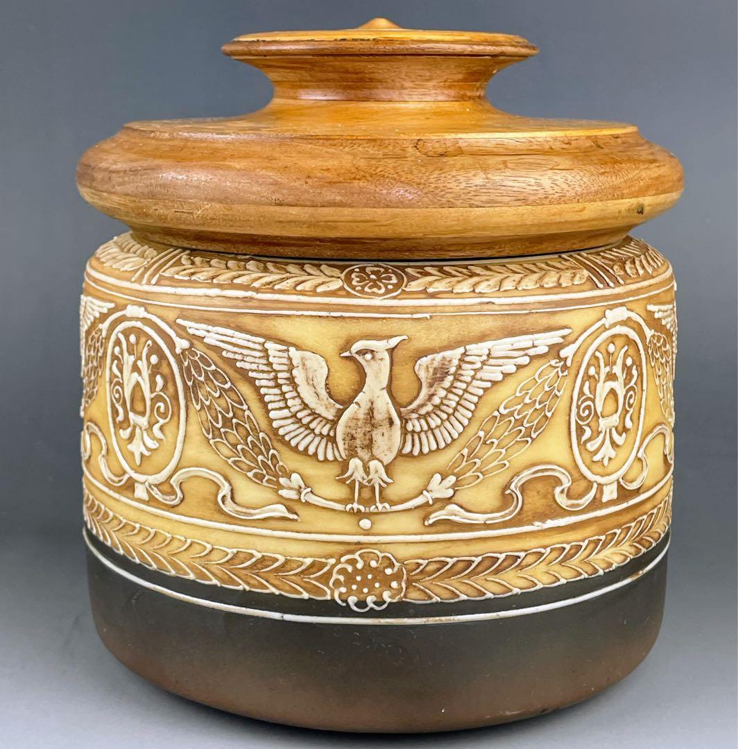 【希少】オールドノリタケ ヒュミドール 葉巻入れ 鷹 鷲 イーグル紋 盛上げ