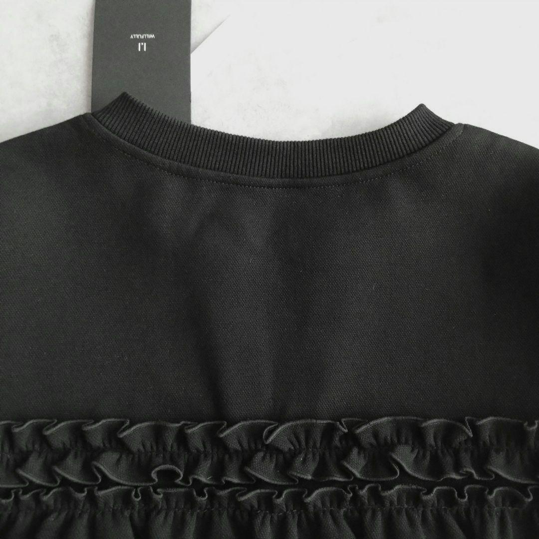 新品タグ付✨️ウィルフリー ギャザーフリルキーネックスウェット 黒　ブラック