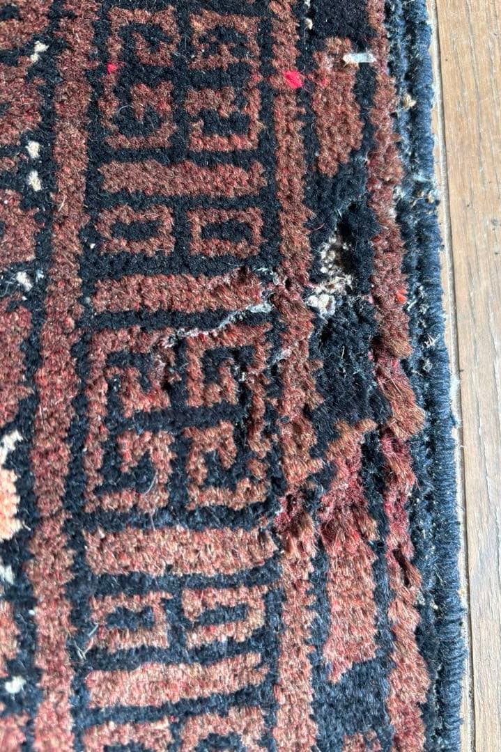 【ダメージ多め格安】パキスタン絨毯　トルクメン　手織り　ペルシャ