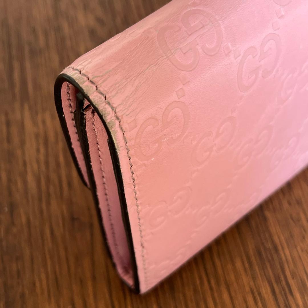 GUCCI 長財布　インターロッキング　GGライン ピンク　レディース