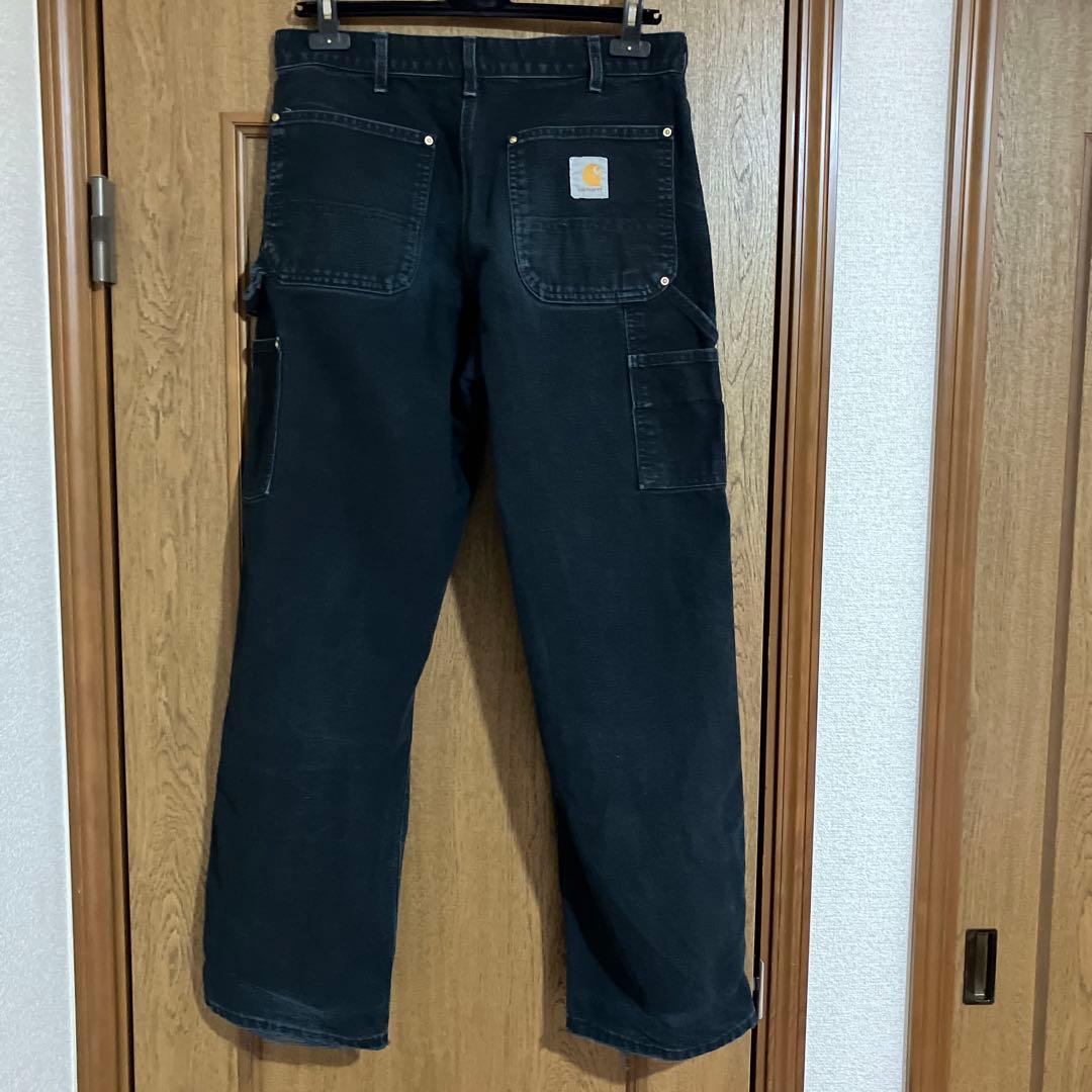 カーハート ダブルニー　ブラックフェード　made in USA ビンテージ