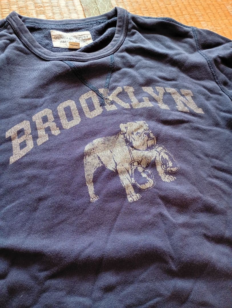 デニム＆サプライ　RRL ラルフローレン　茄子紺　前Vスウェット　カレッジ