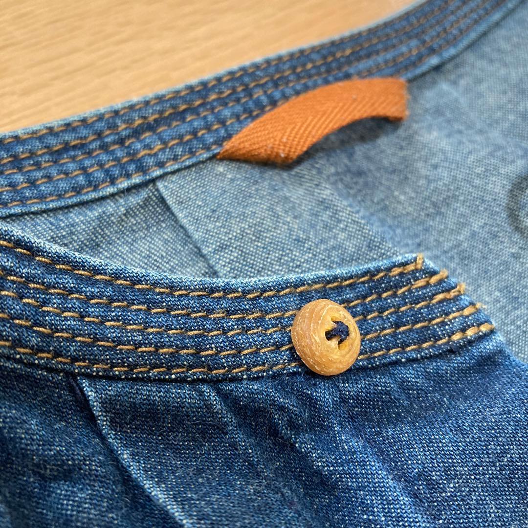 パラスパレス インディゴデニム ノーカラーショートジャケット