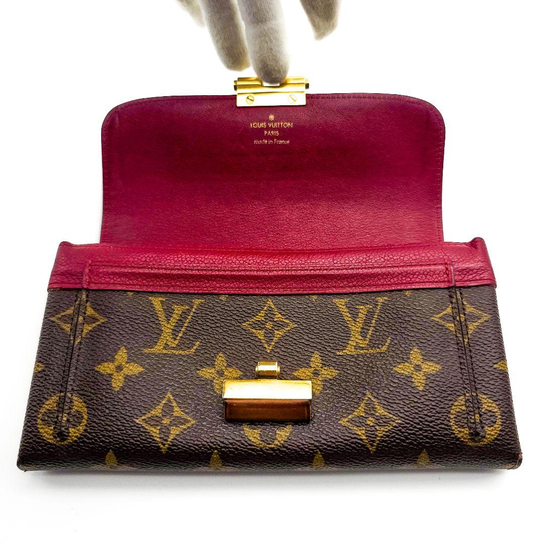 ルイヴィトン　ポルトフォイユ　エリゼ　モノグラム　長財布　パープル　G454