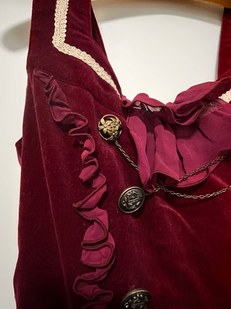 メタモルフォーゼタンドゥユフィーユの別珍アルヴェルタジャンパースカートパニエ付き